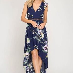 Navy Floral Dress by She and Sky